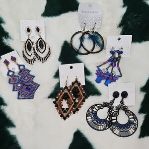 NWT 6 Pairs Pierced Earrings Multicolored Stocking Stuffers